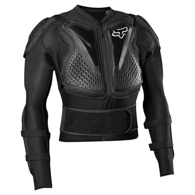 KOSZULKA Z OCHRANIACZAMI JUNIOR FOX TITAN SPORT BLACK YOS