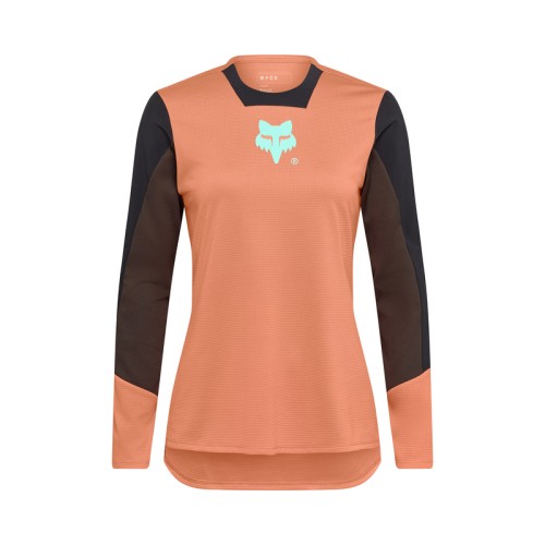KOSZULKA ROWEROWA Z DŁUGIM RĘKAWEM DAMSKA FOX DEFEND ELEVATED CORAL M