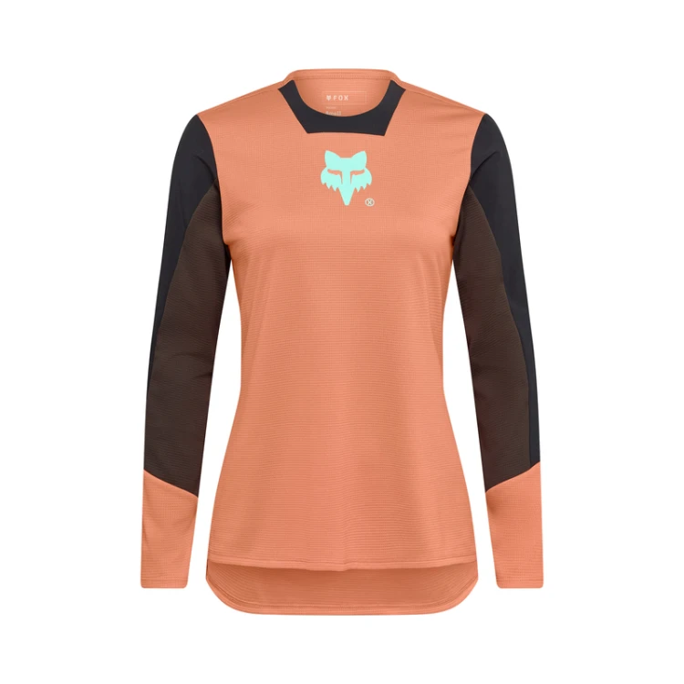 KOSZULKA ROWEROWA Z DŁUGIM RĘKAWEM DAMSKA FOX DEFEND ELEVATED CORAL L
