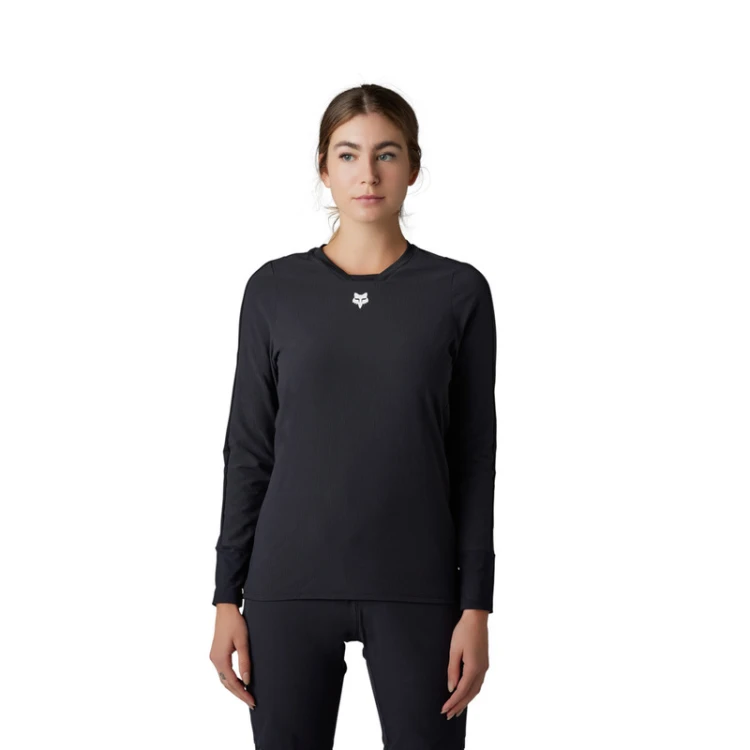 KOSZULKA ROWEROWA Z DŁUGIM RĘKAWEM DAMSKA FOX DEFEND THERMAL BLACK M