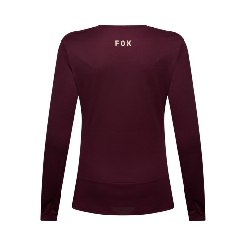 KOSZULKA ROWEROWA Z DŁUGIM RĘKAWEM DAMSKA FOX RANGER HEAD DARK MAROON S
