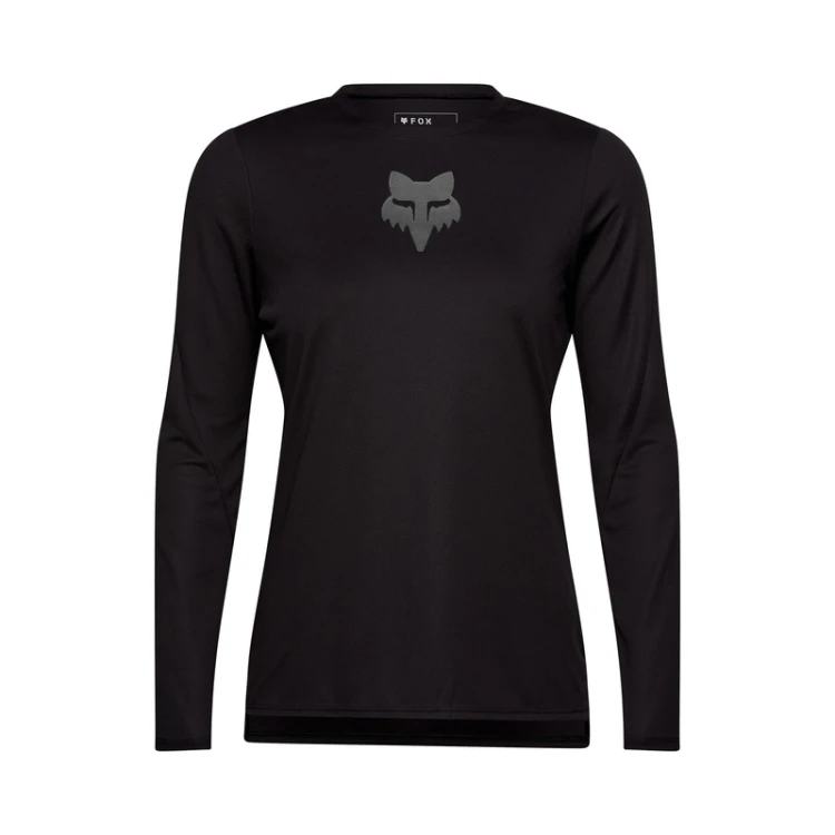 KOSZULKA ROWEROWA Z DŁUGIM RĘKAWEM DAMSKA FOX RANGER HEAD BLACK XS