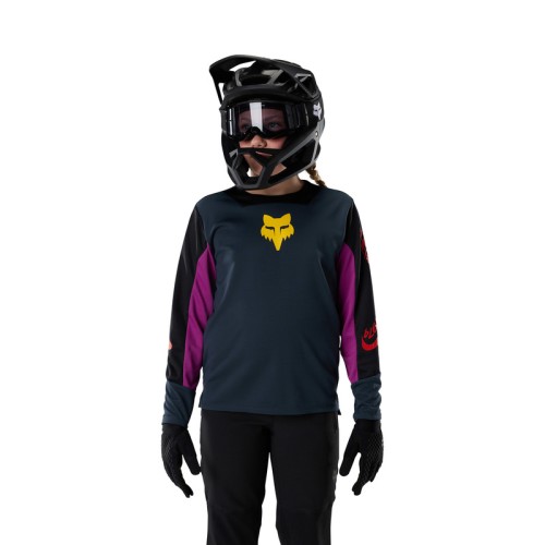 KOSZULKA ROWEROWA Z DŁUGIM RĘKAWEM JUNIOR FOX DEFEND LS CREATION GALAXY BLUE YL