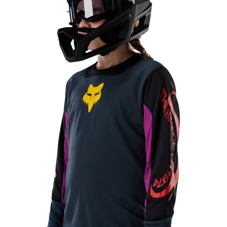 KOSZULKA ROWEROWA Z DŁUGIM RĘKAWEM JUNIOR FOX DEFEND LS CREATION GALAXY BLUE YL
