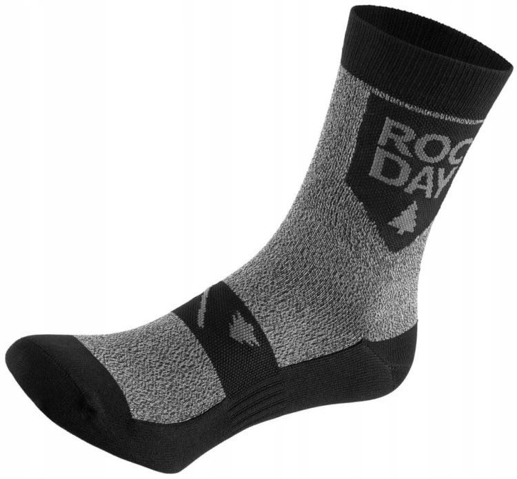 Skarpetki rowerowe ROCDAY TIMBER 41-44 (M/L) czarny/melanż