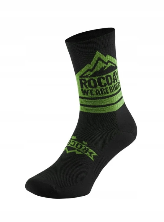 Skarpetki Rowerowe MTB Enduro Rocday Trail Czarno-Zielone M/L