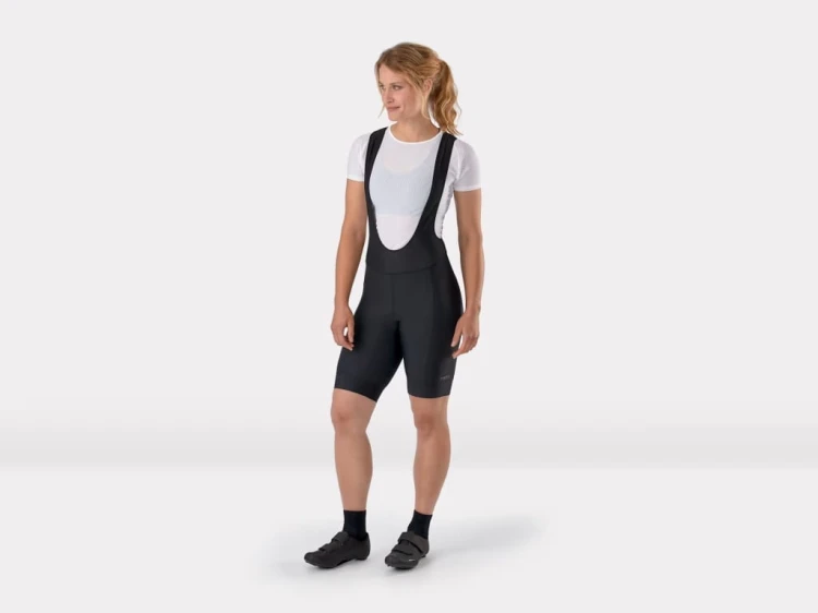 Damskie spodenki rowerowe z szelkami Trek Solstice Czarny M