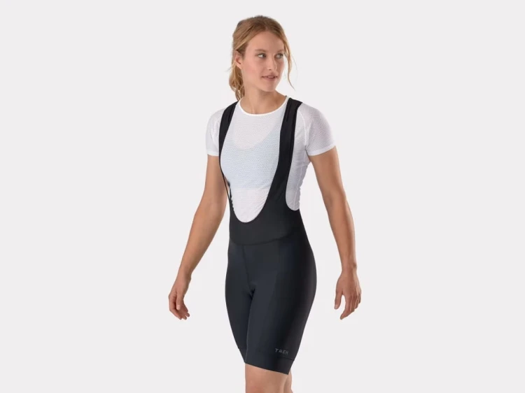 Damskie spodenki rowerowe z szelkami Trek Solstice Czarny M
