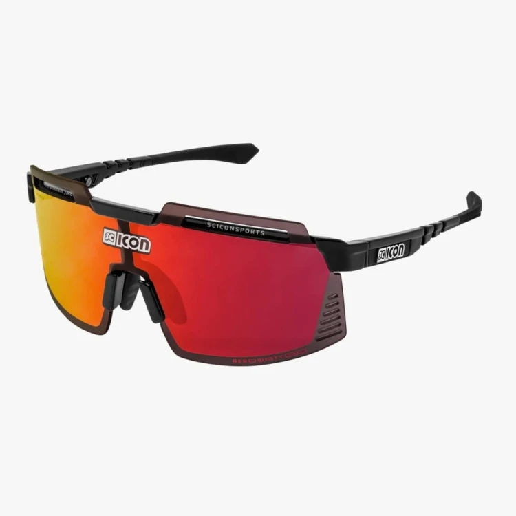 Okulary kolarskie Scicon Aerowatt Foza Black Gloss multimirror red