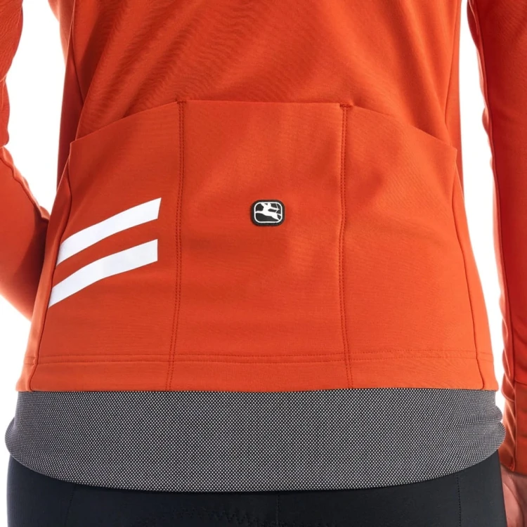 Koszulka Rower Długi Rękaw Damska Giordana G-Shield Pomarańczowa Rozmiar M