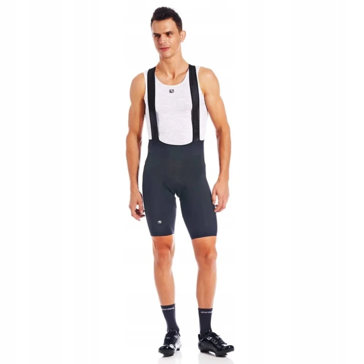 Spodenki Rowerowe Męskie Na Szelkach Giordana Lungo Czarne Rozmiar S