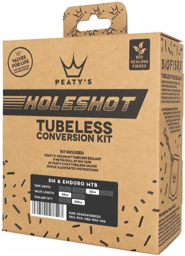 Zestaw Mleczko Taśma Wentyle PEATY'S TUBELESS CONVERSION 32 mm DH ENDURO