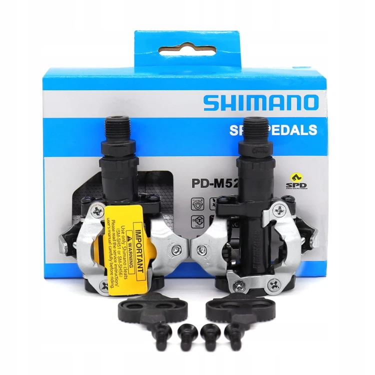 Pedały SPD Shimano PD-M520 MTB czarne + bloki BOX