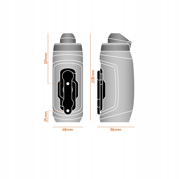 Bidon Fidlock Twist miękki 590 + baza Bike czarny