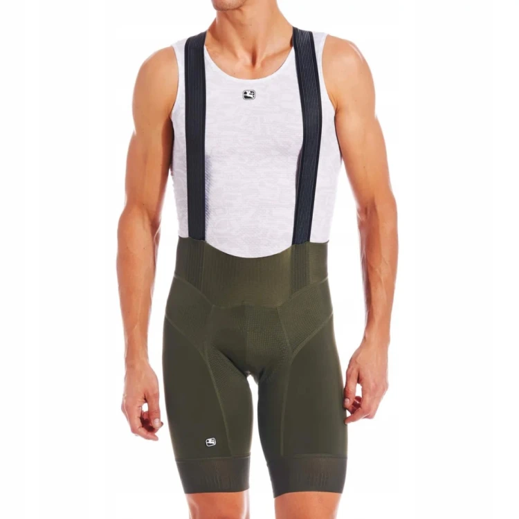 Spodenki Rowerowe Męskie BIBS Szelki Giordana FR-C PRO OLIVE GREEN XL