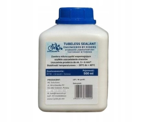 Tubeless Sealant 500 ml - Mleko Uszczelniacz do opon MTB, Gravel, Szosa