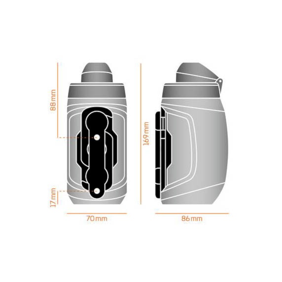 Bidon FIDLOCK TWIST 450 ml Czarny łącznik (bez bazy) magnetyczny bidon