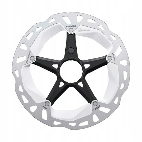 Tarcza hamulca SHIMANO RT-EM810 Ice-Tech srebrno-czarna, 203 mm, centerlock