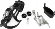Koszyk na bidon Lezyne TUBELESS FLOW STORAGE CAGE czarny zestaw